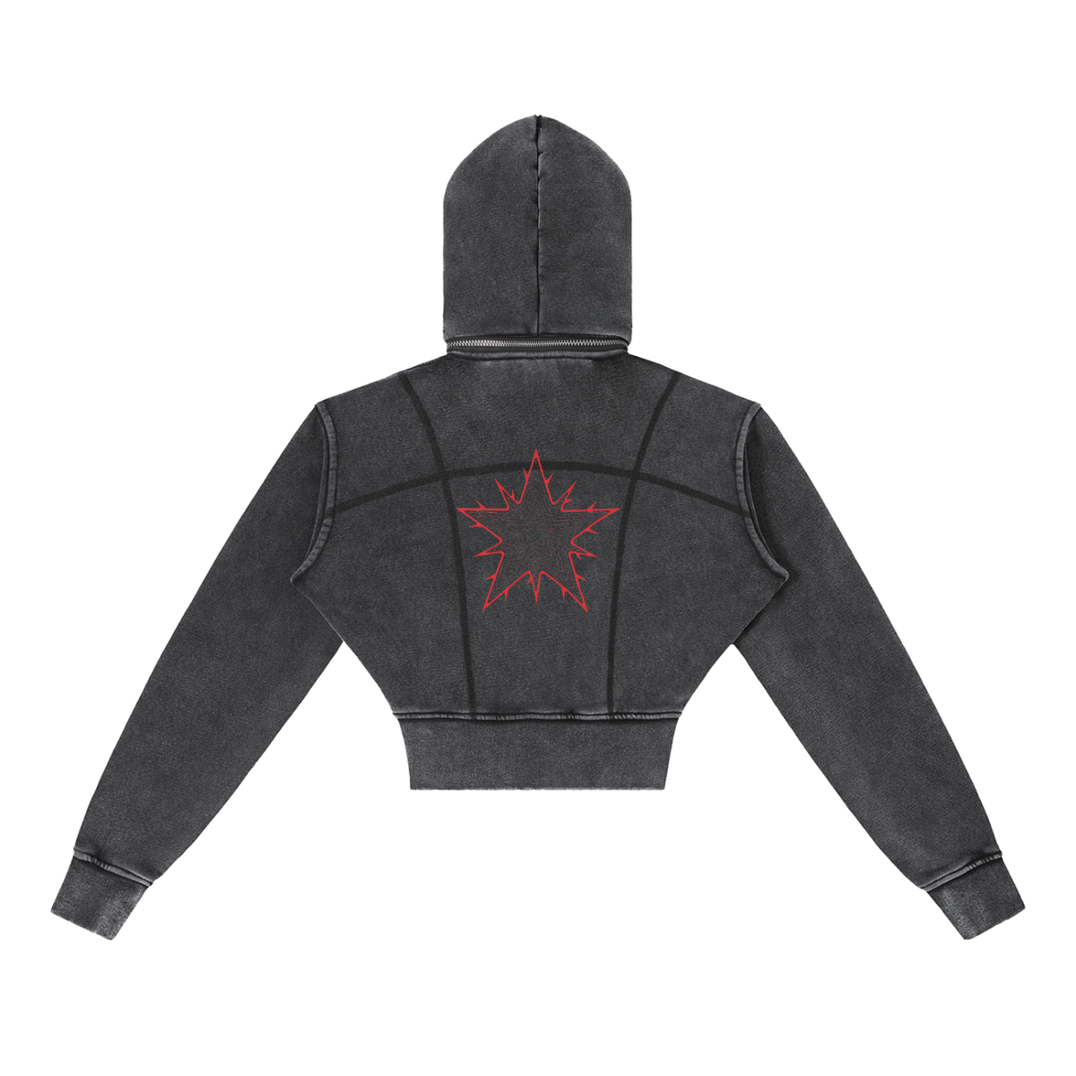 Vintage Washed Cropped Fleece Hoodie