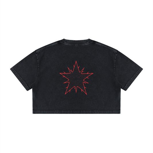 Women's Mineral Wash Cotton Crop T-Shirt