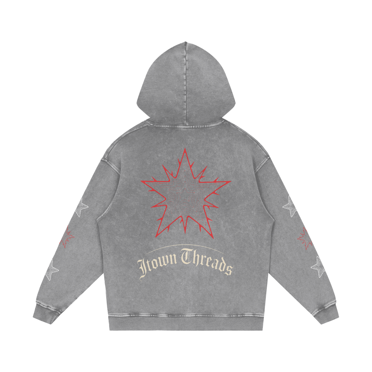 Snow Washed Loose Cotton Hoodie
