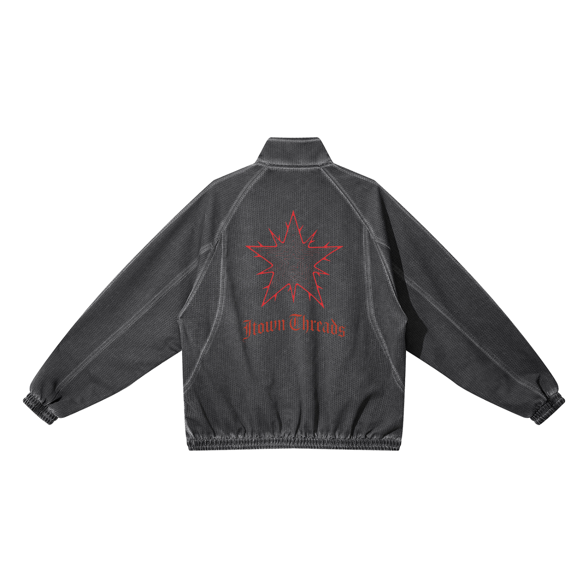 Unisex Vintage Wash Full Zip Mesh Jacket
