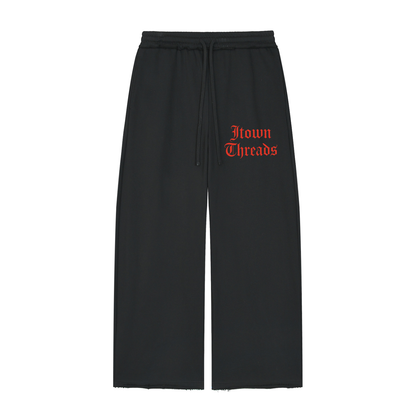 Women’s Wide Leg Raw Edge Sweatpants