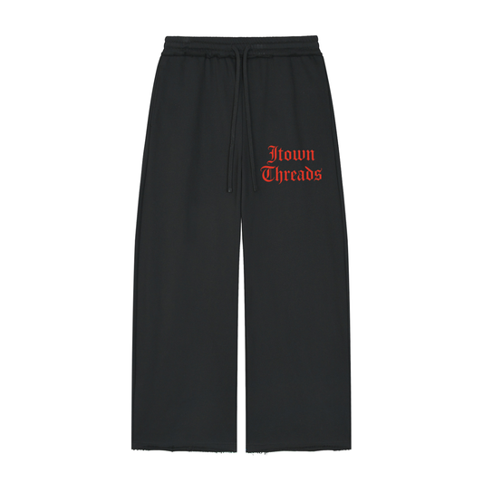 Women’s Wide Leg Raw Edge Sweatpants