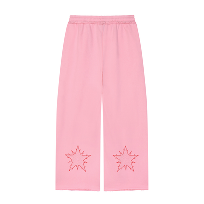 Women’s Wide Leg Raw Edge Sweatpants