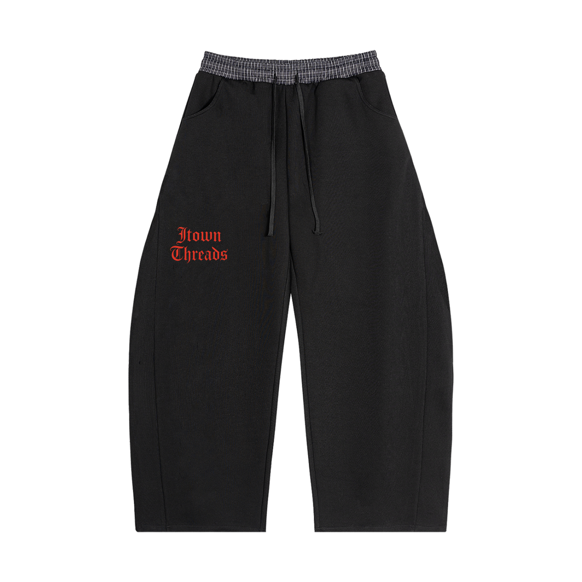 Plaid Waistband Barrel Sweatpants