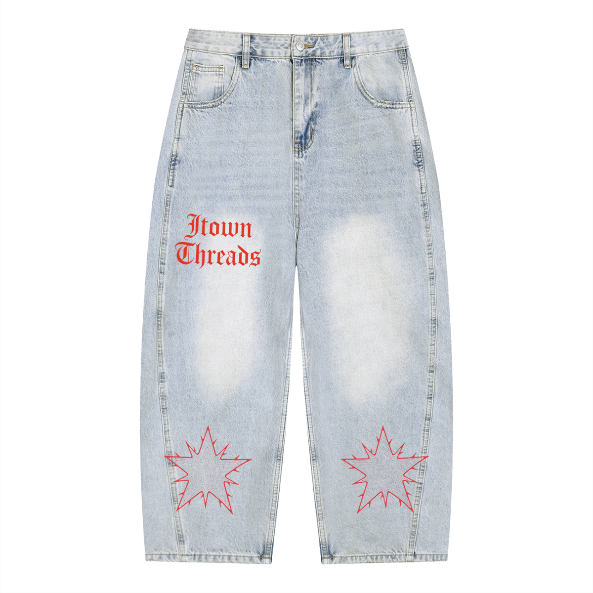 Men's Vintage Wash Sunfade Barrel Leg Jeans
