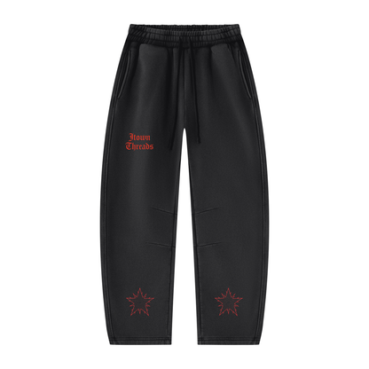 Unisex Vintage Wash Barrel Leg Fleece Sweatpants