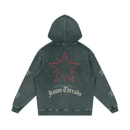 Snow Washed Loose Cotton Hoodie