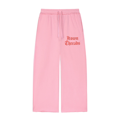Women’s Wide Leg Raw Edge Sweatpants