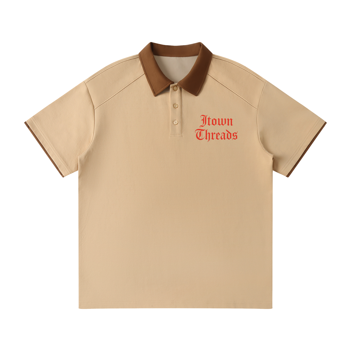 Contrast Collar Raglan Polo Shirt
