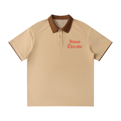 Contrast Collar Raglan Polo Shirt