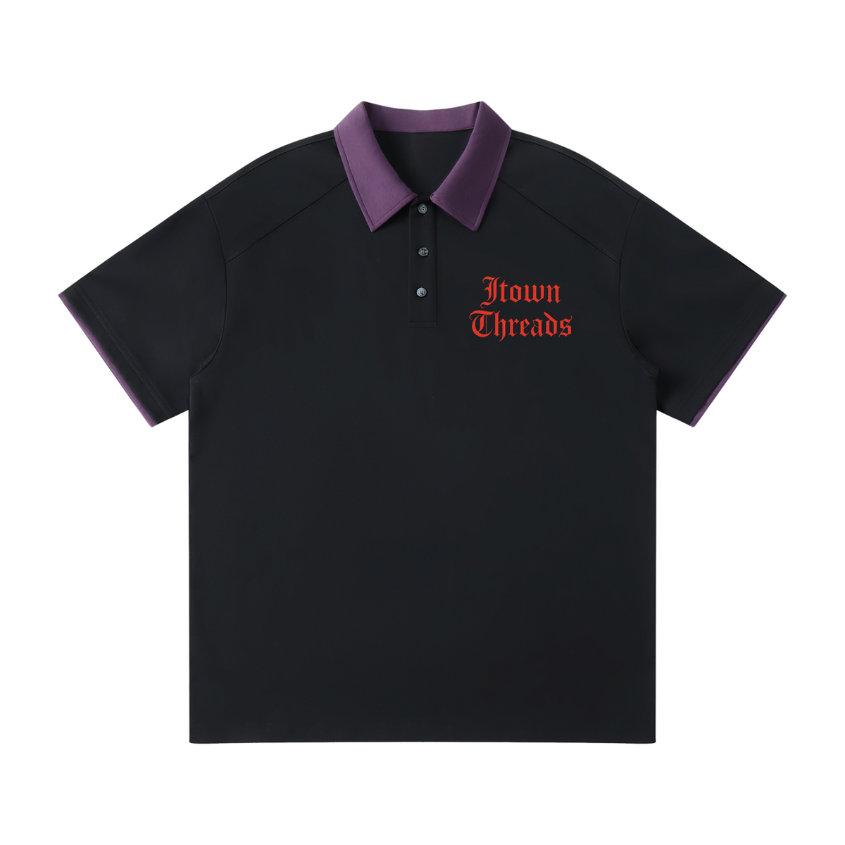 Contrast Collar Raglan Polo Shirt