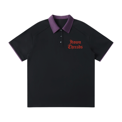 Contrast Collar Raglan Polo Shirt