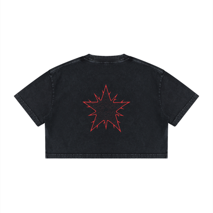 Women's Mineral Wash Cotton Crop T-Shirt
