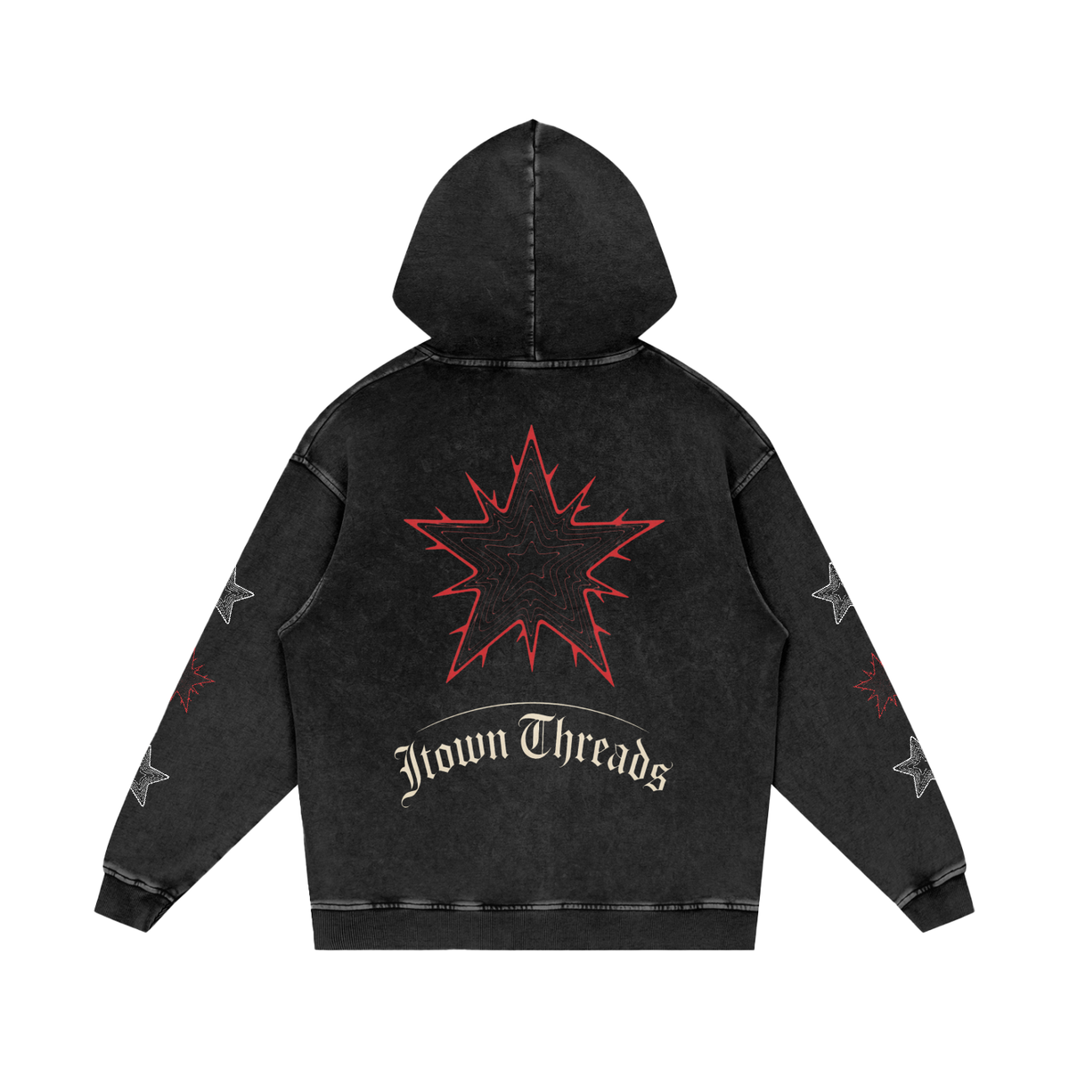 Snow Washed Loose Cotton Hoodie