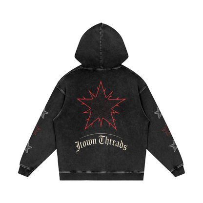 Snow Washed Loose Cotton Hoodie