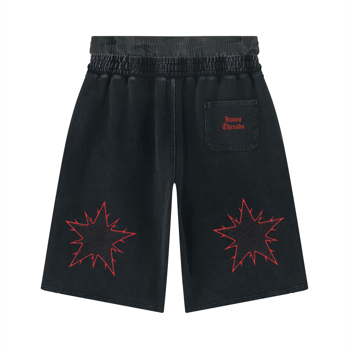 Unisex Vintage Wash Double Waisted Wide Leg Shorts