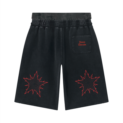 Unisex Vintage Wash Double Waisted Wide Leg Shorts
