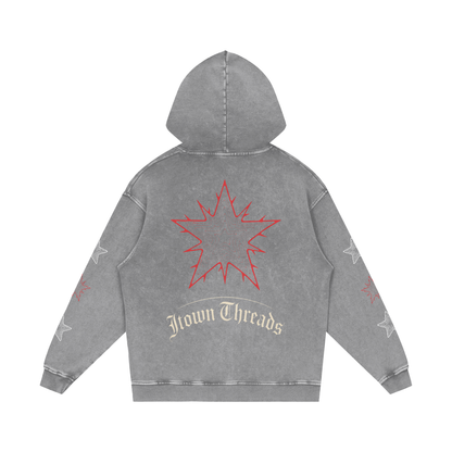 Snow Washed Loose Cotton Hoodie