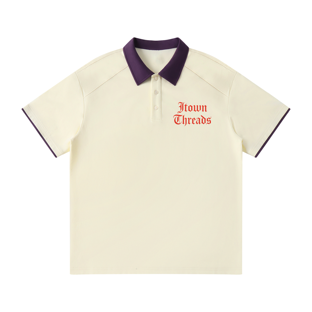 Contrast Collar Raglan Polo Shirt