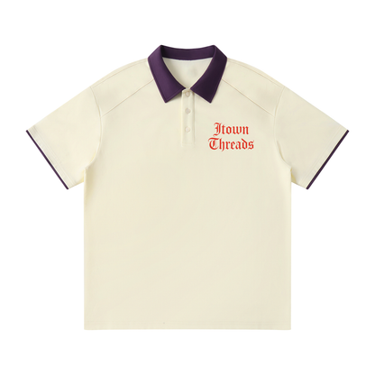 Contrast Collar Raglan Polo Shirt